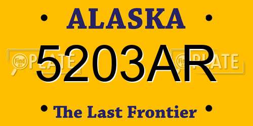 5203AR Alaska License Plate