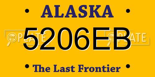5206EB Alaska License Plate
