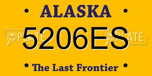 5206ES Alaska License Plate