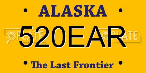 520EAR Alaska License Plate