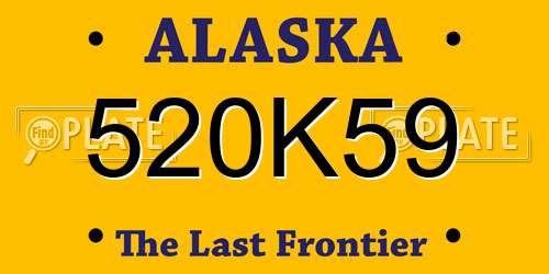 520K59 Alaska License Plate