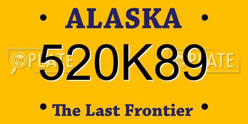 520K89 Alaska License Plate