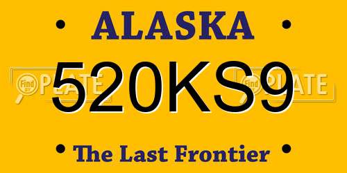 520KS9 Alaska License Plate