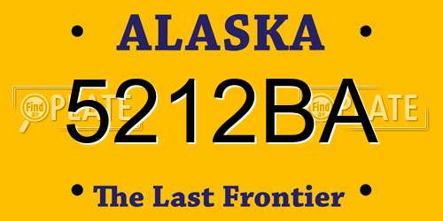 5212BA Alaska License Plate