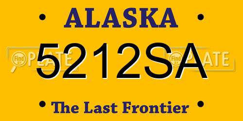5212SA Alaska License Plate