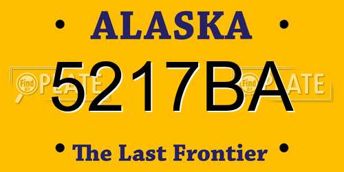 5217BA Alaska License Plate
