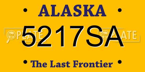5217SA Alaska License Plate