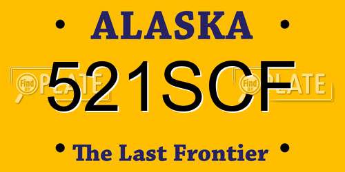 521SCF Alaska License Plate