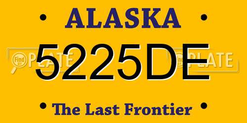 5225DE Alaska License Plate