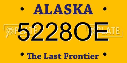 5228OE Alaska License Plate