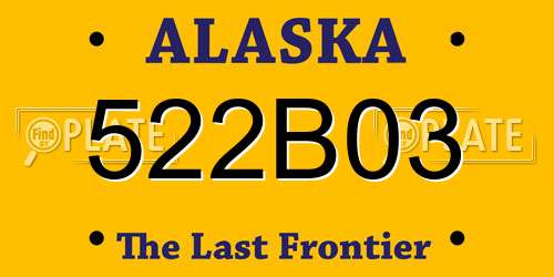 522B03 Alaska License Plate