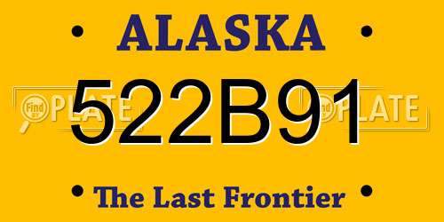522B91 Alaska License Plate
