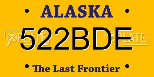 522BDE Alaska License Plate