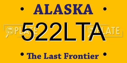 522LTA Alaska License Plate