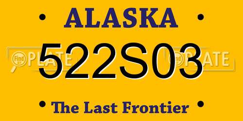 522S03 Alaska License Plate