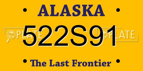 522S91 Alaska License Plate