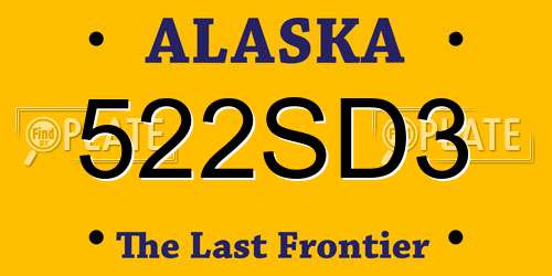 522SD3 Alaska License Plate