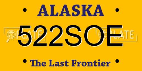 522SOE Alaska License Plate