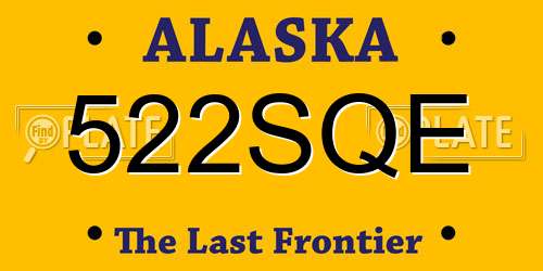 522SQE Alaska License Plate