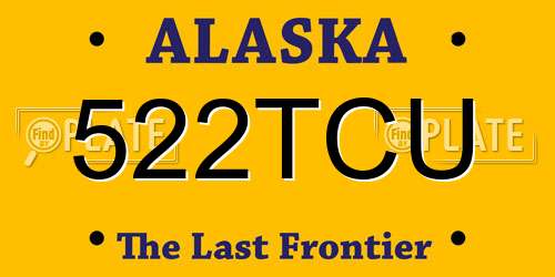 522TCU Alaska License Plate