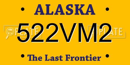 522VM2 Alaska License Plate