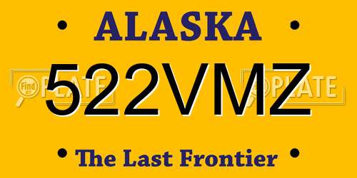 522VMZ Alaska License Plate