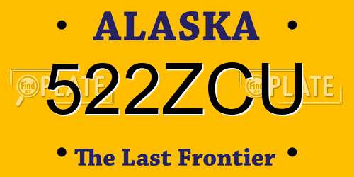 522ZCU Alaska License Plate