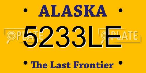 5233LE Alaska License Plate