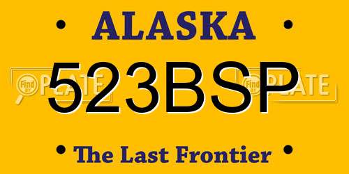 523BSP Alaska License Plate