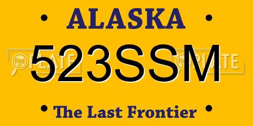 523SSM Alaska License Plate