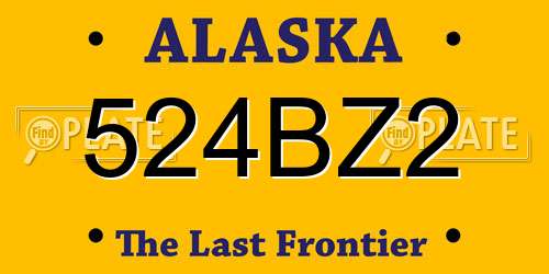 524BZ2 Alaska License Plate