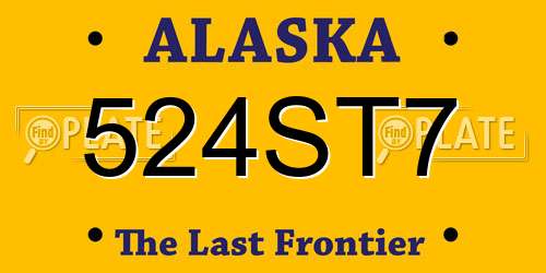 524ST7 Alaska License Plate