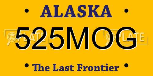 525MOG Alaska License Plate