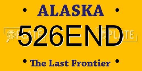 526END Alaska License Plate