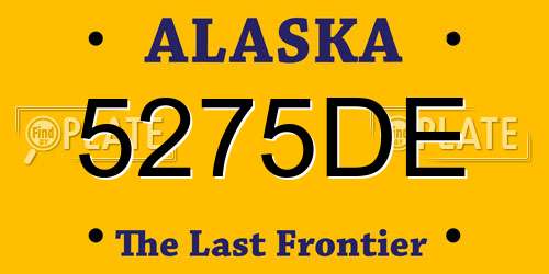 5275DE Alaska License Plate