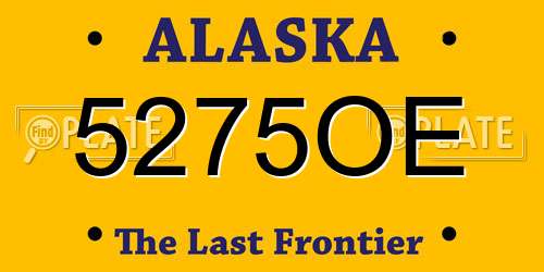 5275OE Alaska License Plate