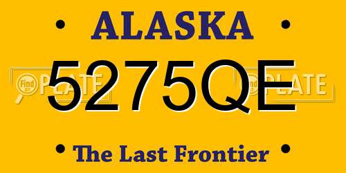 5275QE Alaska License Plate