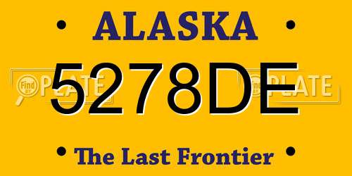 5278DE Alaska License Plate