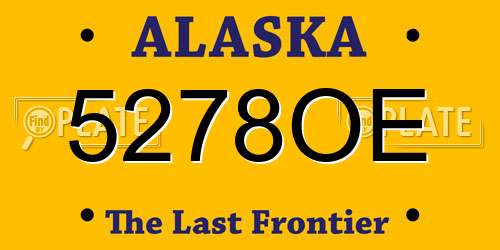 5278OE Alaska License Plate