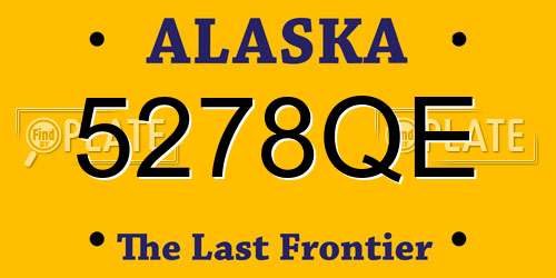 5278QE Alaska License Plate