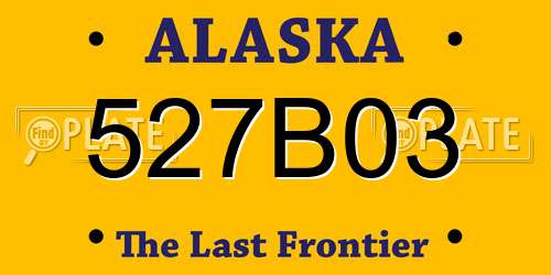 527B03 Alaska License Plate