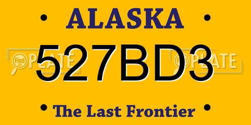 527BD3 Alaska License Plate