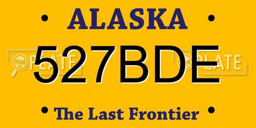 527BDE Alaska License Plate
