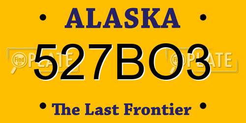 527BO3 Alaska License Plate