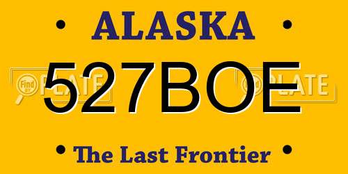 527BOE Alaska License Plate