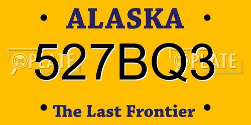 527BQ3 Alaska License Plate