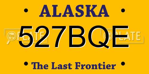 527BQE Alaska License Plate