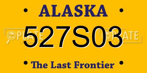 527S03 Alaska License Plate