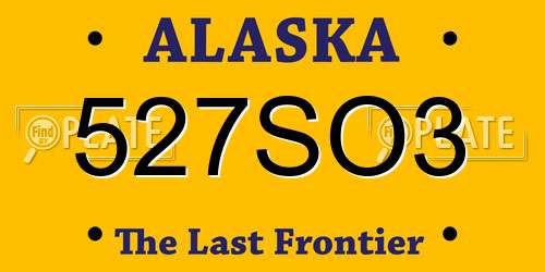 527SO3 Alaska License Plate