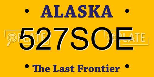 527SOE Alaska License Plate